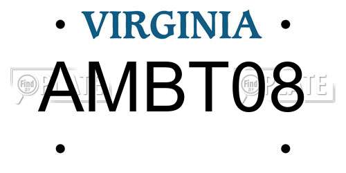 AMBT08 Virginia License Plate