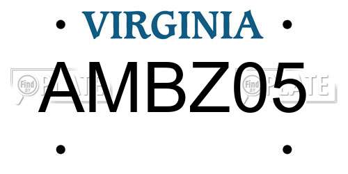 AMBZ05 Virginia License Plate