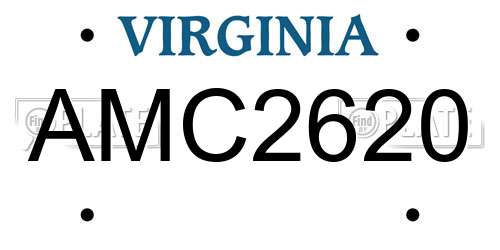 AMC2620 Virginia License Plate
