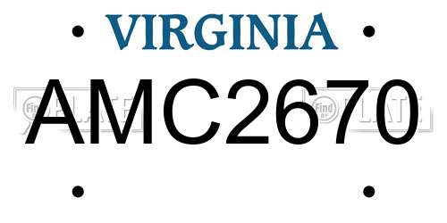 AMC2670 Virginia License Plate