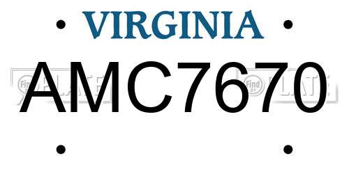 AMC7670 Virginia License Plate