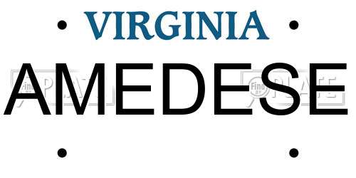 AMEDESE Virginia License Plate