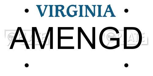 AMENGD Virginia License Plate