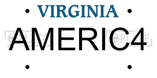 AMERIC4 Virginia License Plate