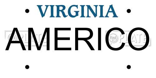 AMERICO Virginia License Plate