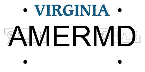 AMERMD Virginia License Plate