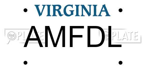AMFDL Virginia License Plate
