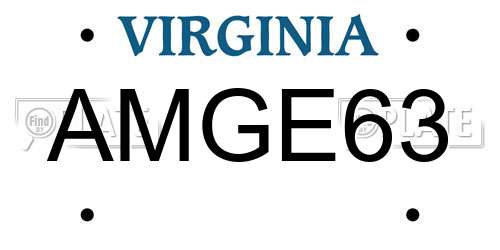 AMGE63 Virginia License Plate