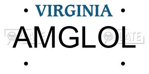 AMGLOL Virginia License Plate