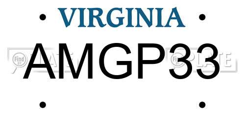AMGP33 Virginia License Plate
