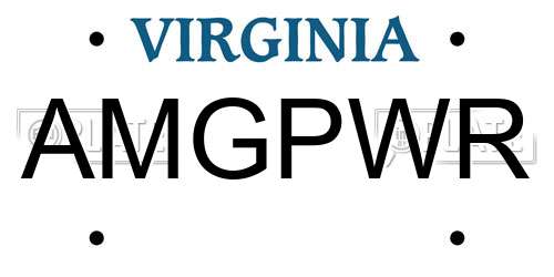 AMGPWR Virginia License Plate