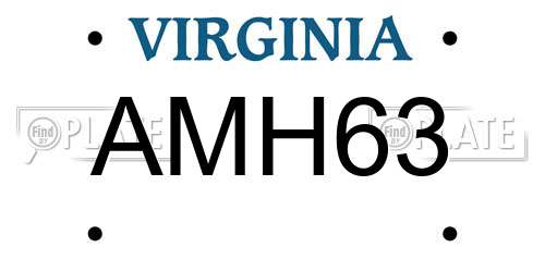 AMH63 Virginia License Plate