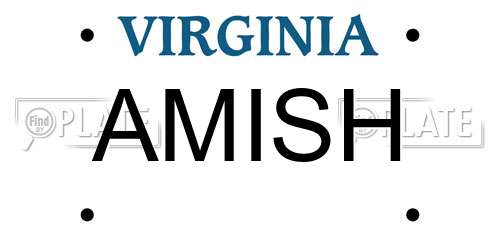 AMISH Virginia License Plate