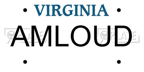 AMLOUD Virginia License Plate