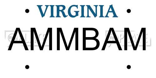 AMMBAM Virginia License Plate