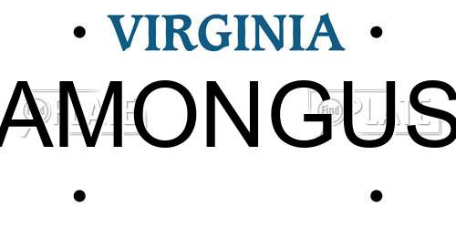 AMONGUS Virginia License Plate