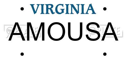 AMOUSA Virginia License Plate