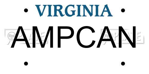 AMPCAN Virginia License Plate