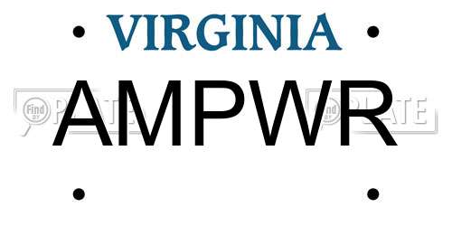 AMPWR Virginia License Plate
