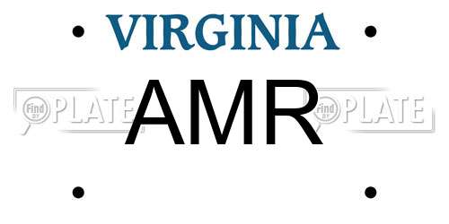AMR Virginia License Plate