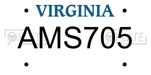 AMS705 Virginia License Plate