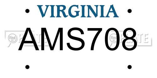 AMS708 Virginia License Plate