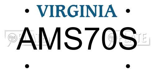 AMS70S Virginia License Plate