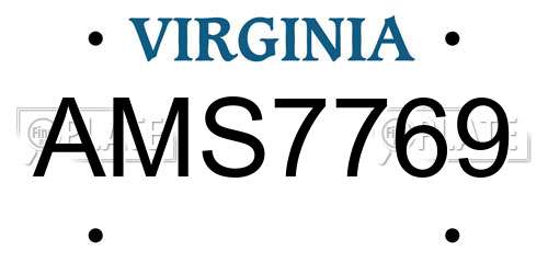 AMS7769 Virginia License Plate