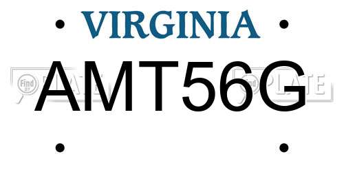 AMT56G Virginia License Plate