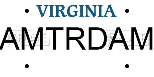 AMTRDAM Virginia License Plate