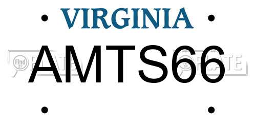 AMTS66 Virginia License Plate