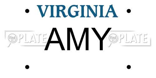 AMY Virginia License Plate