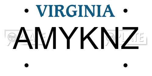 AMYKNZ Virginia License Plate