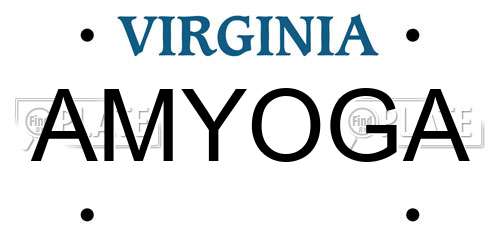 AMYOGA Virginia License Plate