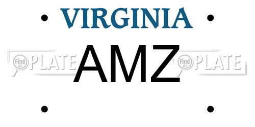 AMZ Virginia License Plate