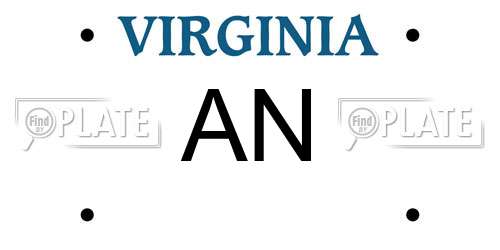 AN Virginia License Plate