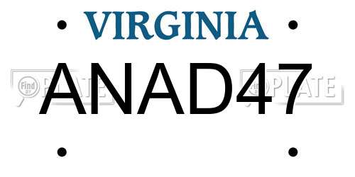 ANAD47 Virginia License Plate