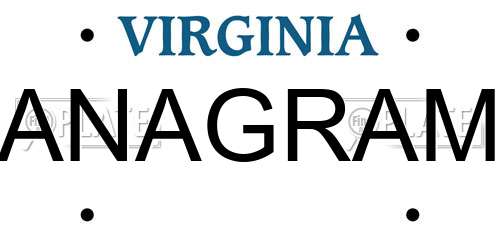 ANAGRAM Virginia License Plate