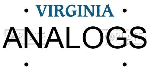 ANALOGS Virginia License Plate
