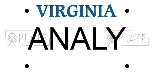 ANALY Virginia License Plate