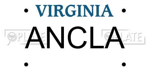 ANCLA Virginia License Plate
