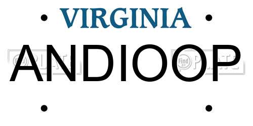 ANDIOOP Virginia License Plate