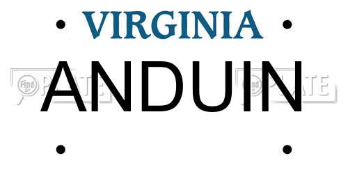 ANDUIN Virginia License Plate