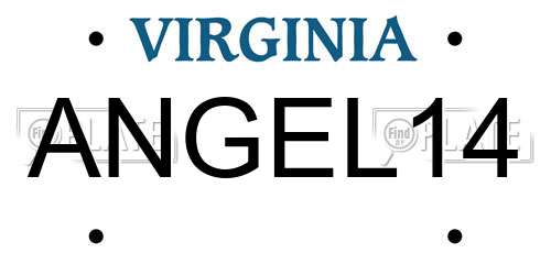 ANGEL14 Virginia License Plate