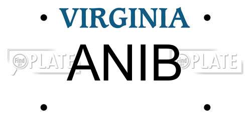 ANIB Virginia License Plate