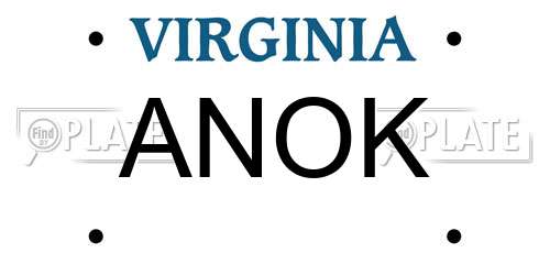 ANOK Virginia License Plate
