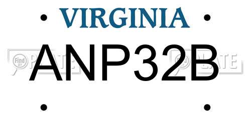 ANP32B Virginia License Plate