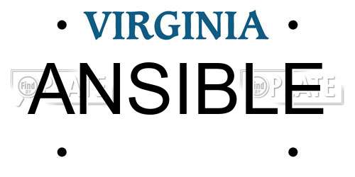 ANSIBLE Virginia License Plate