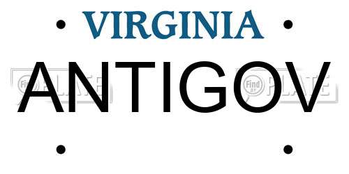 ANTIGOV Virginia License Plate