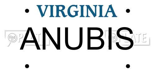ANUBIS Virginia License Plate
